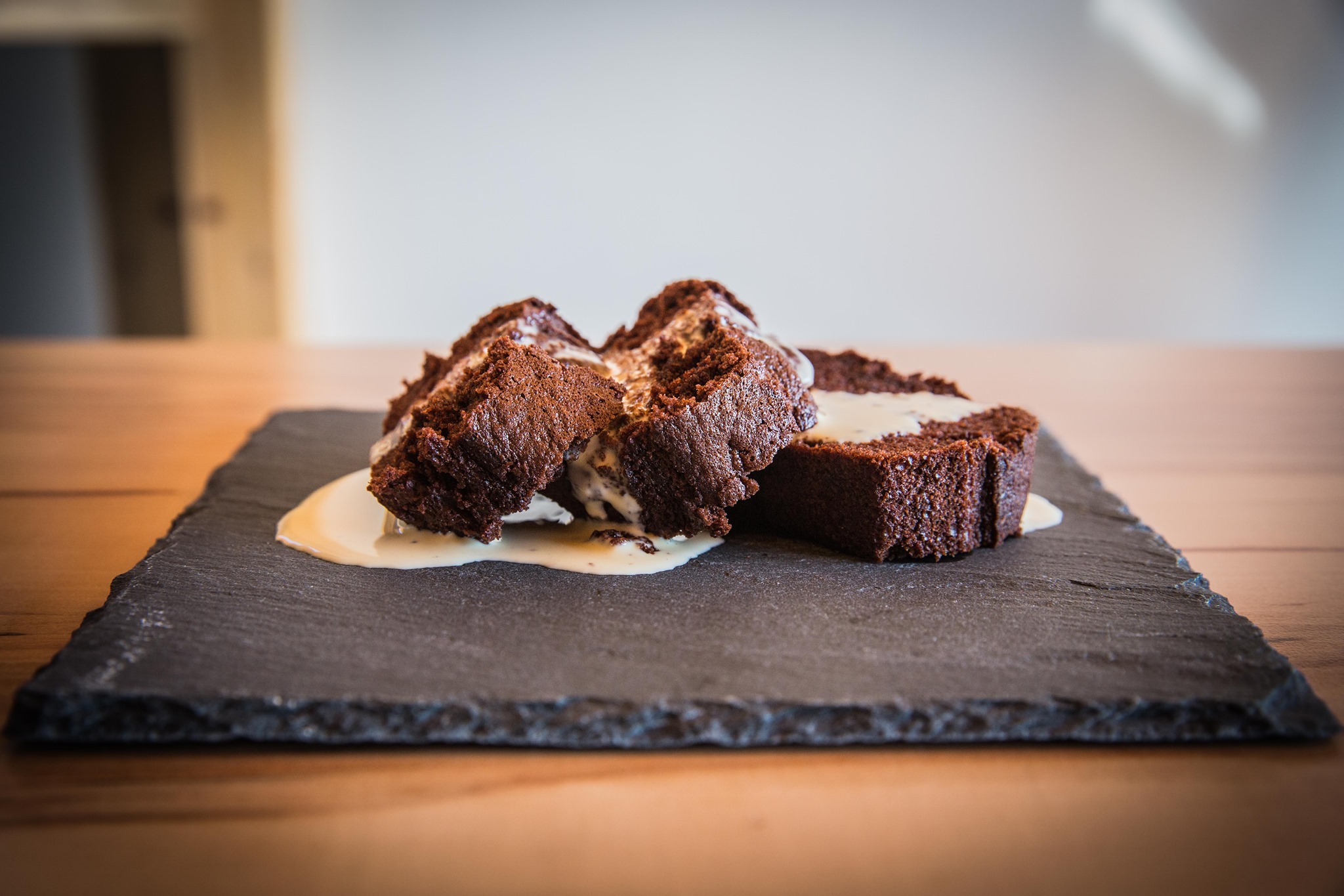 cake chocolat et creme anglaise